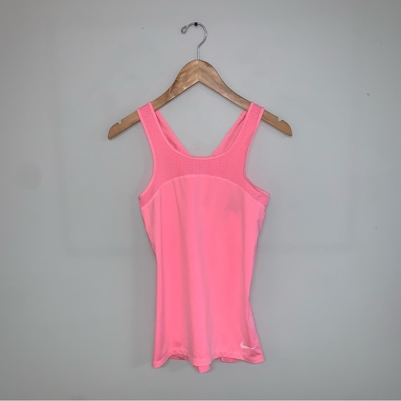 Nike Pro Hypercool Tank Top Size Small Bubble Gum Pink Breathable Mesh Cutouts - Picture 3 of 8